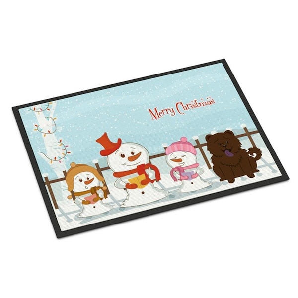 Carolines Treasures Merry Christmas Carolers Chow Chow Chocolate Indoor or Outdoor Mat, 18 x 0.25 x 27 in. BB2472MAT - main